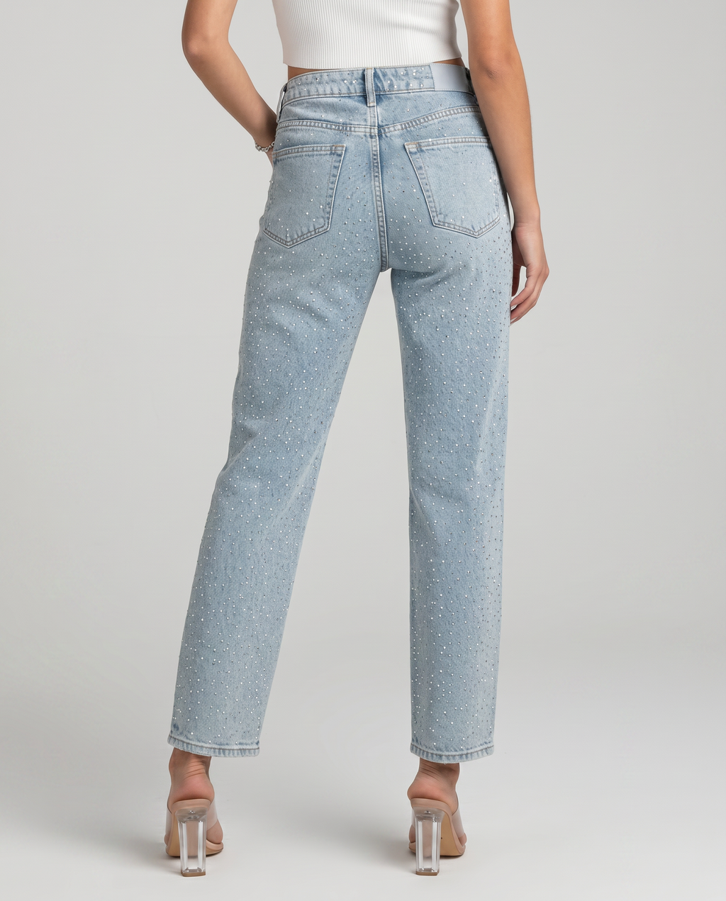 EVIE | High Waist Shimmer Finish Jeans
