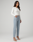 EVIE | High Waist Shimmer Finish Jeans