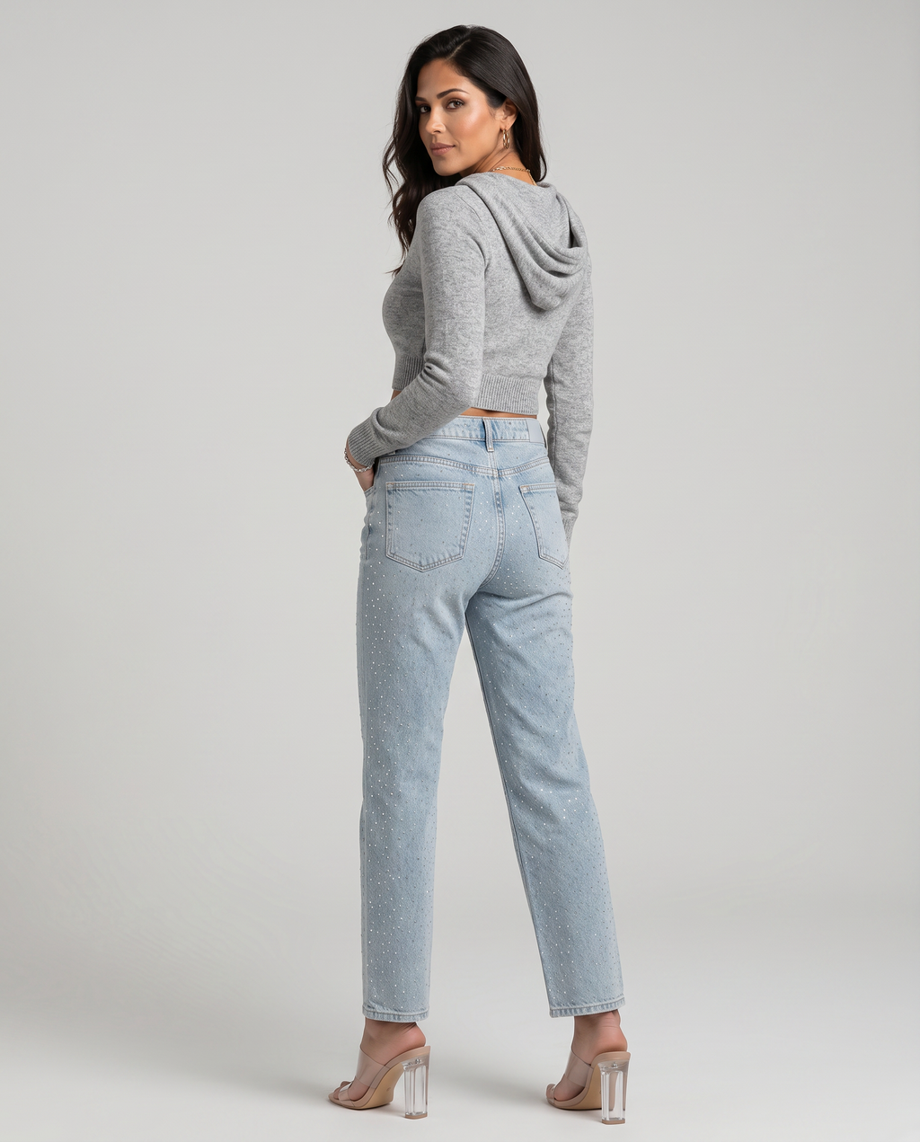 EVIE | High Waist Shimmer Finish Jeans