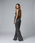 EVIE | Sleeveless Sequin Open Back Jumpsuit