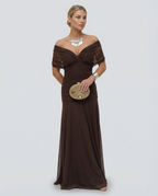 EVIE | Draped V-Neck Wrap Maxi Dress