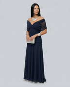 EVIE | Draped V-Neck Wrap Maxi Dress