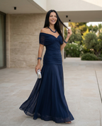 EVIE | Draped V-Neck Wrap Maxi Dress