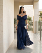 EVIE | Draped V-Neck Wrap Maxi Dress