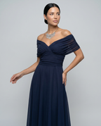 EVIE | Draped V-Neck Wrap Maxi Dress