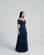 EVIE | Draped V-Neck Wrap Maxi Dress