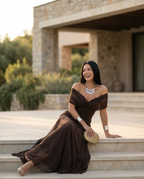 EVIE | Draped V-Neck Wrap Maxi Dress