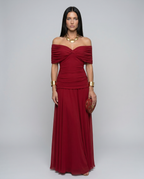 EVIE | Draped V-Neck Wrap Maxi Dress