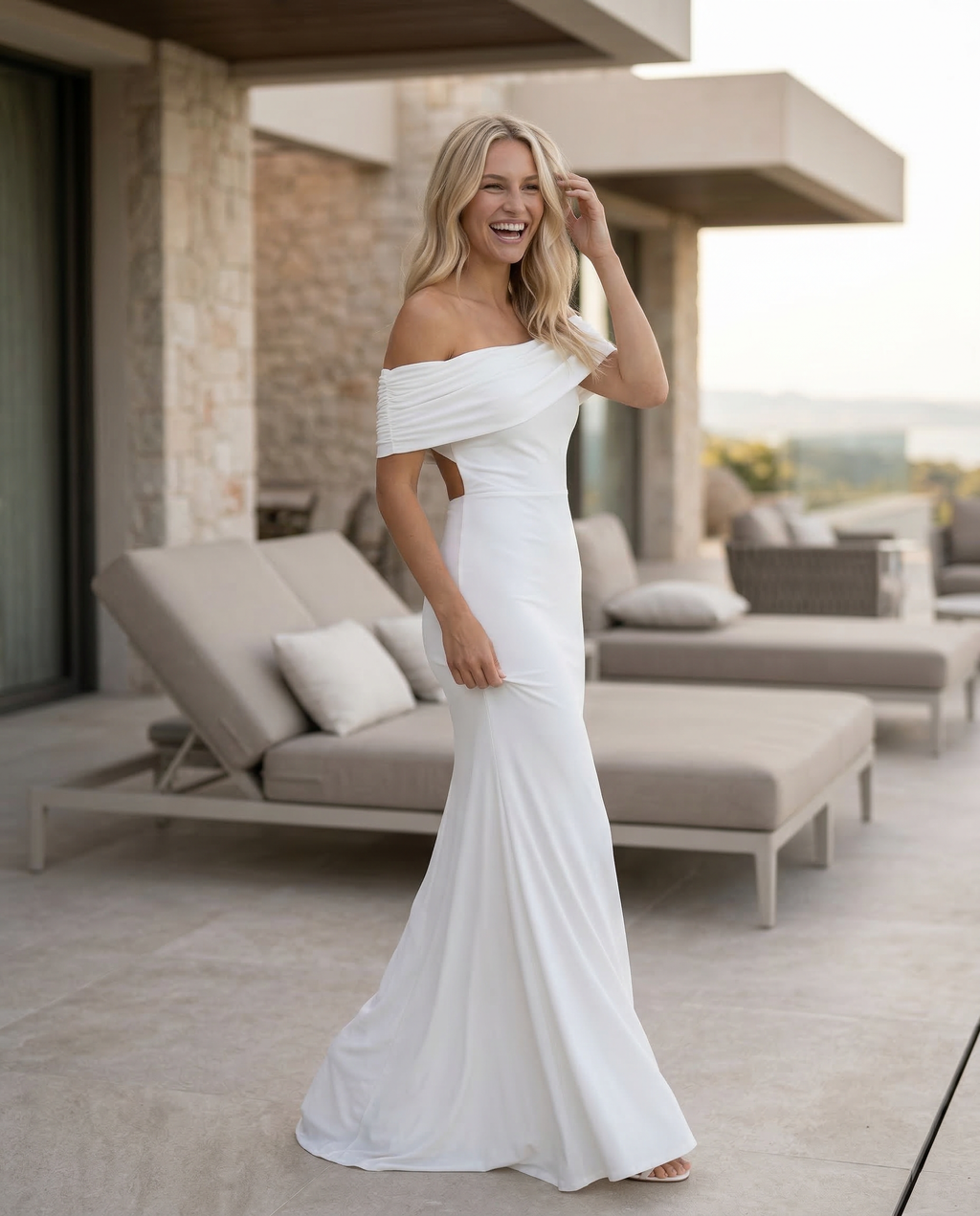 EVIE | Off Shoulder Wrap Maxi Dress