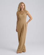 EVIE | Lace Bodice Cap Sleeve Wide Leg Jumpsuit