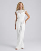 EVIE | Lace Bodice Cap Sleeve Wide Leg Jumpsuit