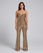 EVIE | Sequin Sleeveless Flared Jumpsuit