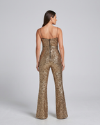 EVIE | Sequin Sleeveless Flared Jumpsuit