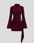 EVIE | Long Sleeve Side Tie Bodycon Mini Dress