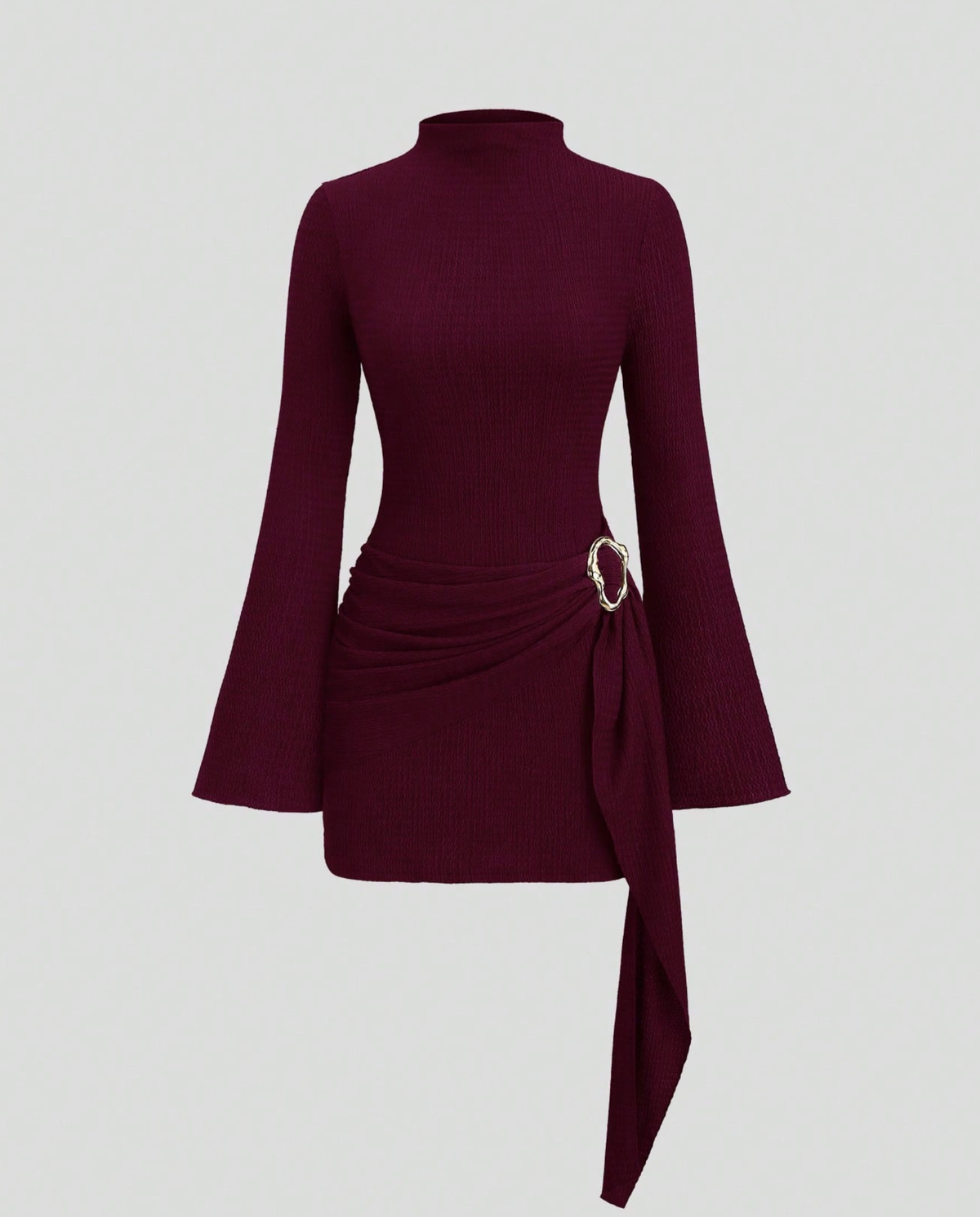 EVIE | Long Sleeve Side Tie Bodycon Mini Dress
