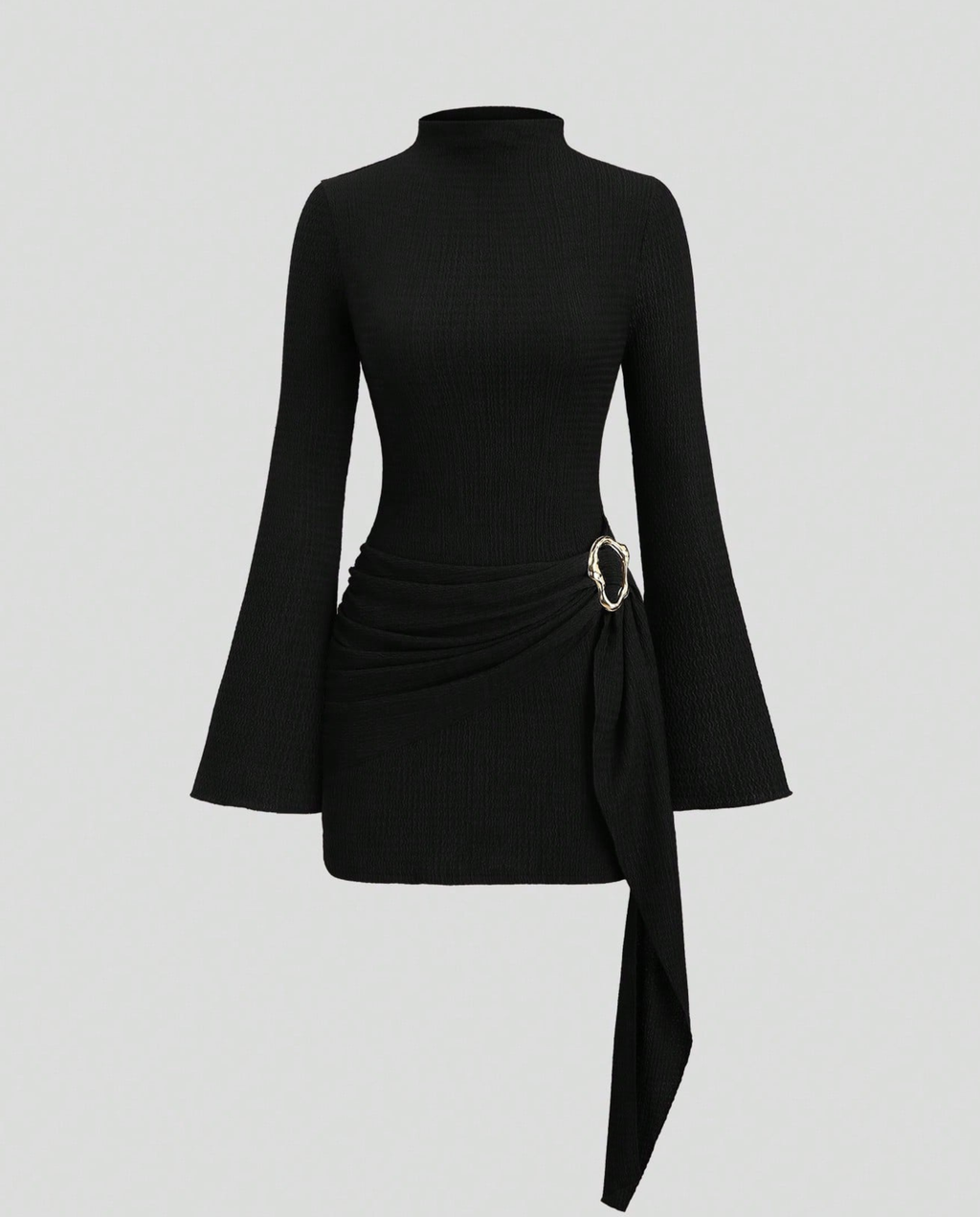 EVIE | Long Sleeve Side Tie Bodycon Mini Dress