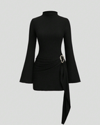 EVIE | Long Sleeve Side Tie Bodycon Mini Dress