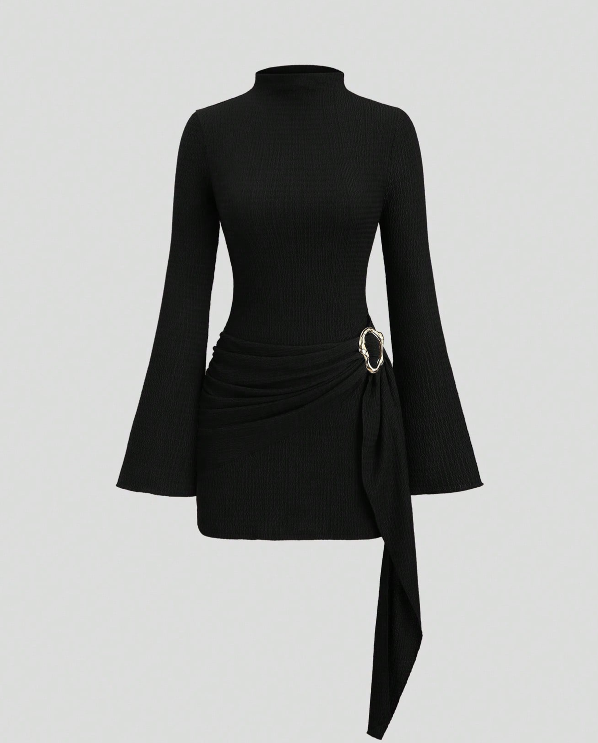 EVIE | Long Sleeve Side Tie Bodycon Mini Dress