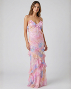 EVIE | Tiered Ruffle Skirt Sleeveless Maxi Dress