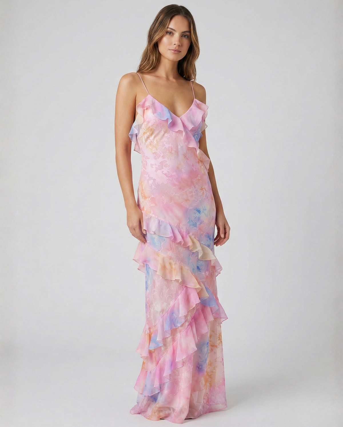 EVIE | Tiered Ruffle Skirt Sleeveless Maxi Dress