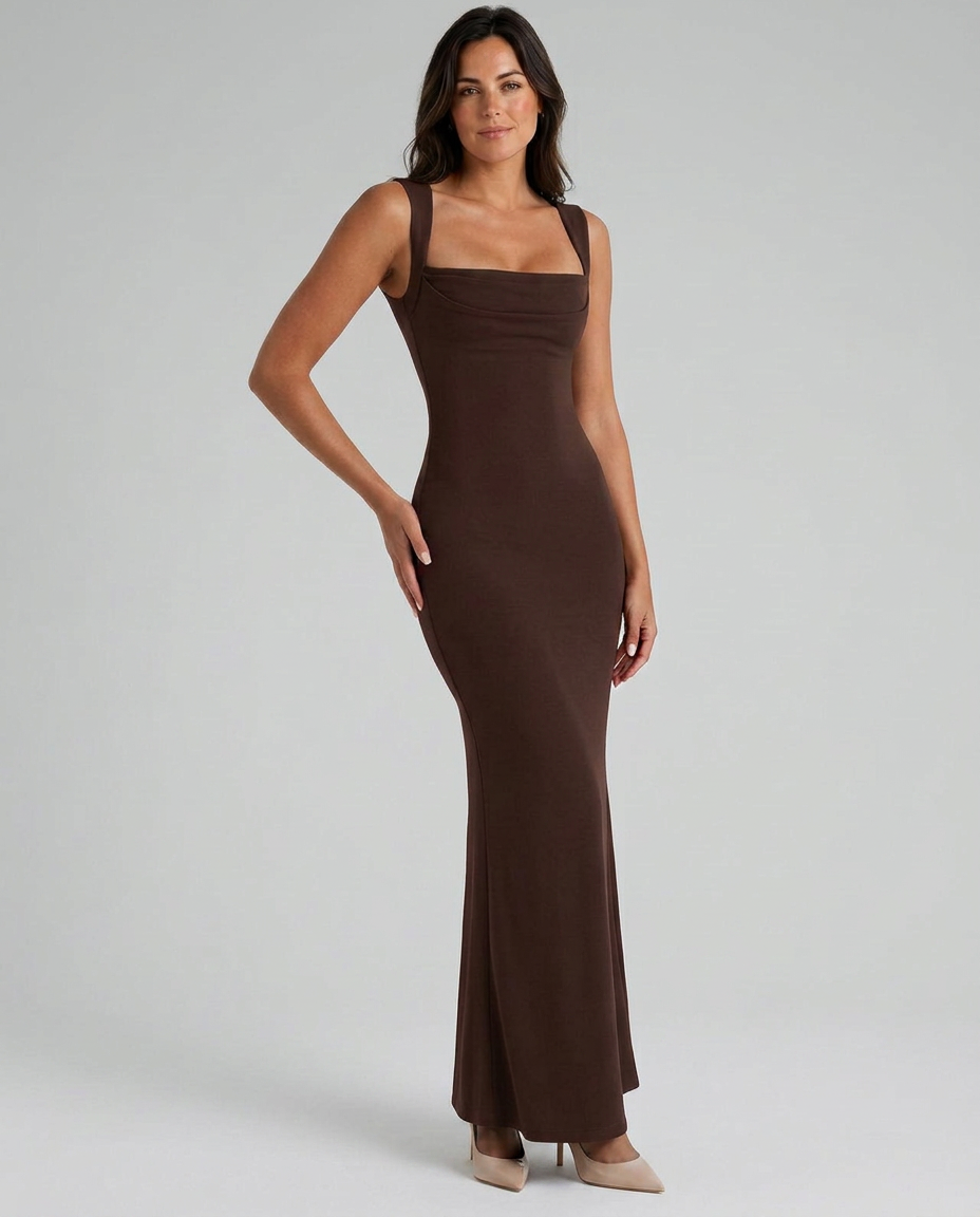 EVIE | Square Neck Sleeveless Maxi Dress