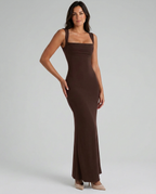 EVIE | Square Neck Sleeveless Maxi Dress