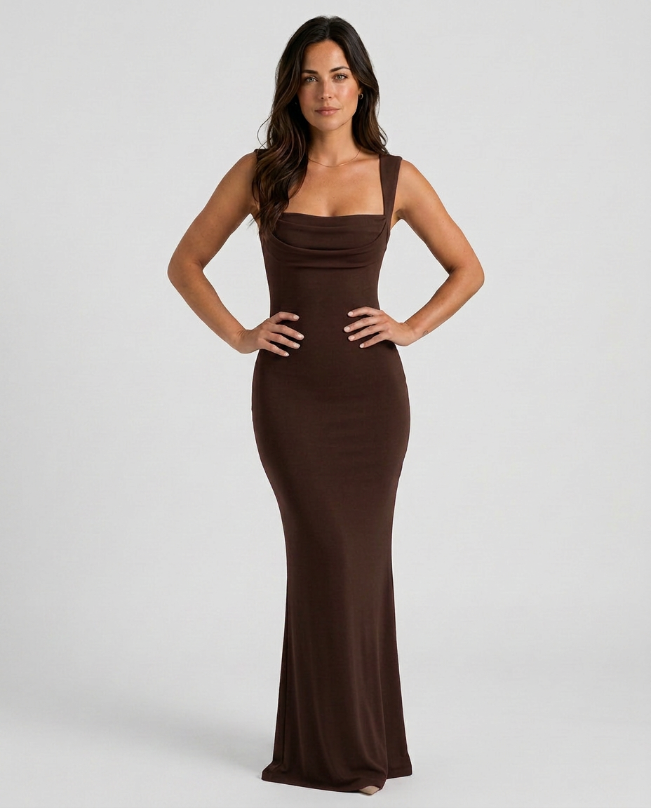 EVIE | Square Neck Sleeveless Maxi Dress