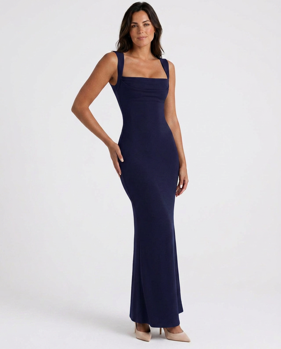 EVIE | Square Neck Sleeveless Maxi Dress
