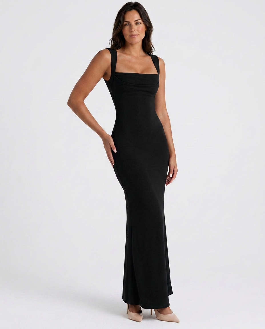 EVIE | Square Neck Sleeveless Maxi Dress