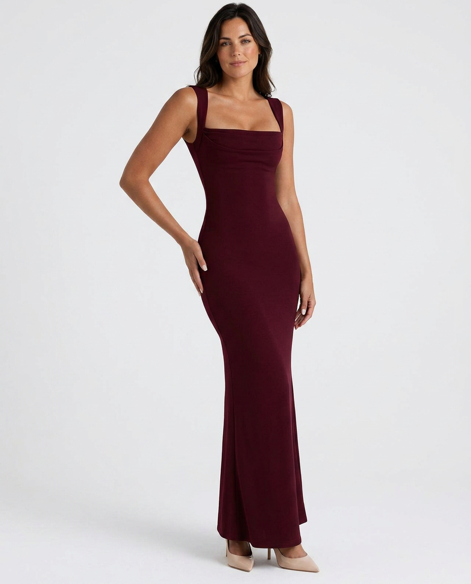EVIE | Square Neck Sleeveless Maxi Dress