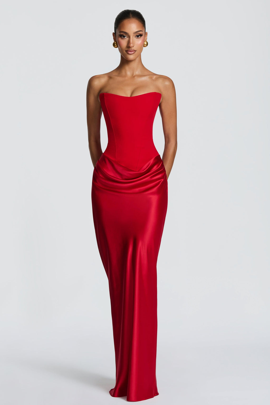 EVIE | Satin-Look Wrap Tie-Up Maxi Dress