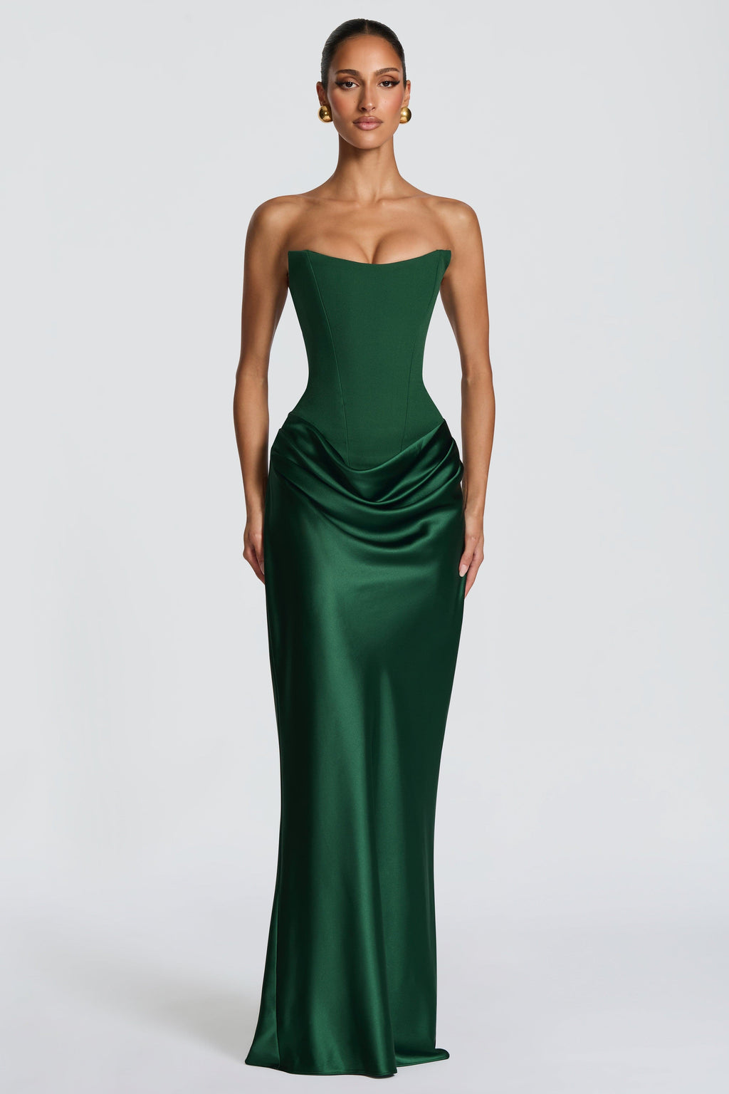 EVIE | Satin-Look Wrap Tie-Up Maxi Dress