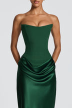 EVIE | Satin-Look Wrap Tie-Up Maxi Dress