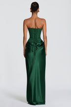 EVIE | Satin-Look Wrap Tie-Up Maxi Dress
