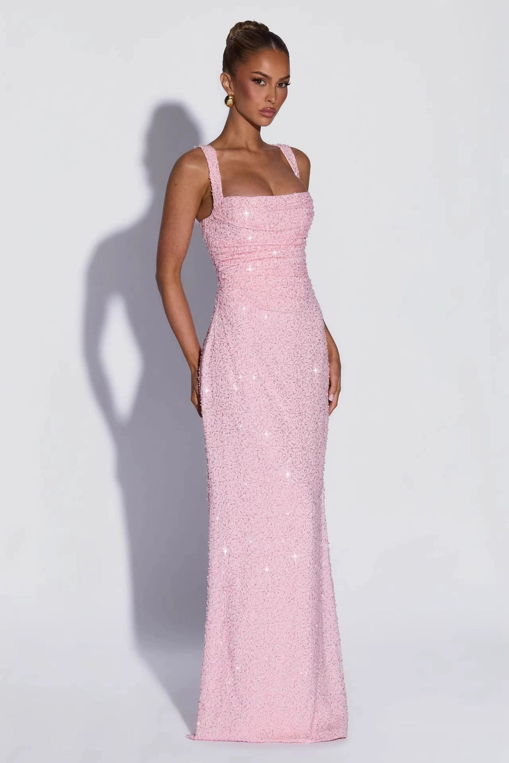 EVIE | Sequin Tie-Up Sleeveless Maxi Dress