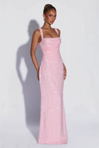 EVIE | Sequin Tie-Up Sleeveless Maxi Dress