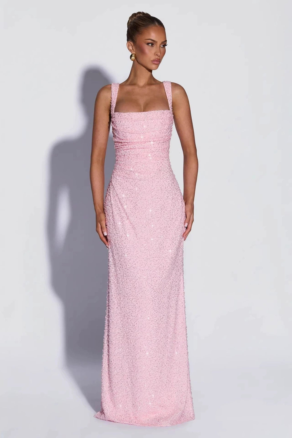 EVIE | Sequin Tie-Up Sleeveless Maxi Dress
