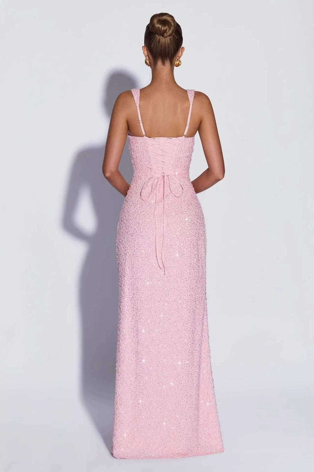 EVIE | Sequin Tie-Up Sleeveless Maxi Dress