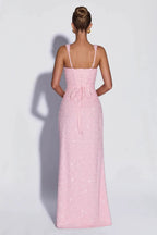 EVIE | Sequin Tie-Up Sleeveless Maxi Dress