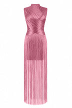 EVIE | Bandage Knit Tassel Sleeveless Maxi Dress