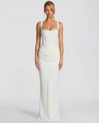EVIE | Corset Draped Skirt Maxi Dress