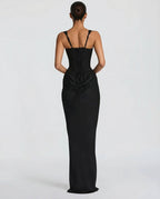 EVIE | Corset Draped Skirt Maxi Dress