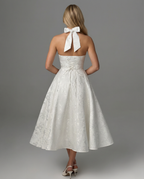 EVIE | Jacquard Halter Corset Midi Dress