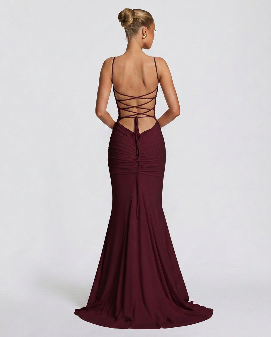 EVIE | Satin-Look Sleeveless Wedding Guest Maxi Dress