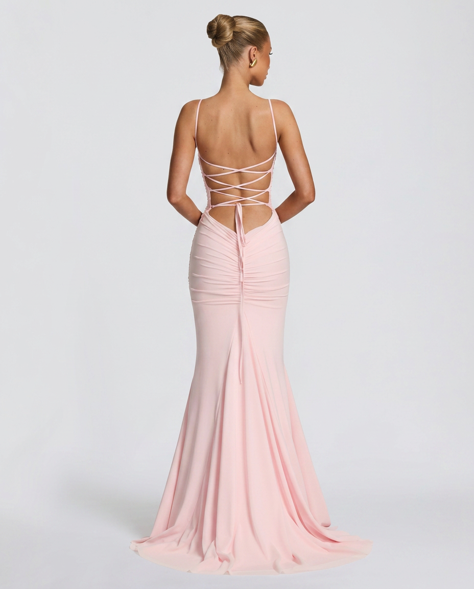 EVIE | Satin-Look Sleeveless Wedding Guest Maxi Dress