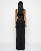EVIE | Lace Panel Tie-Shoulder Maxi Dress