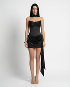EVIE | Lace Corset Draped Skirt Mini Dress