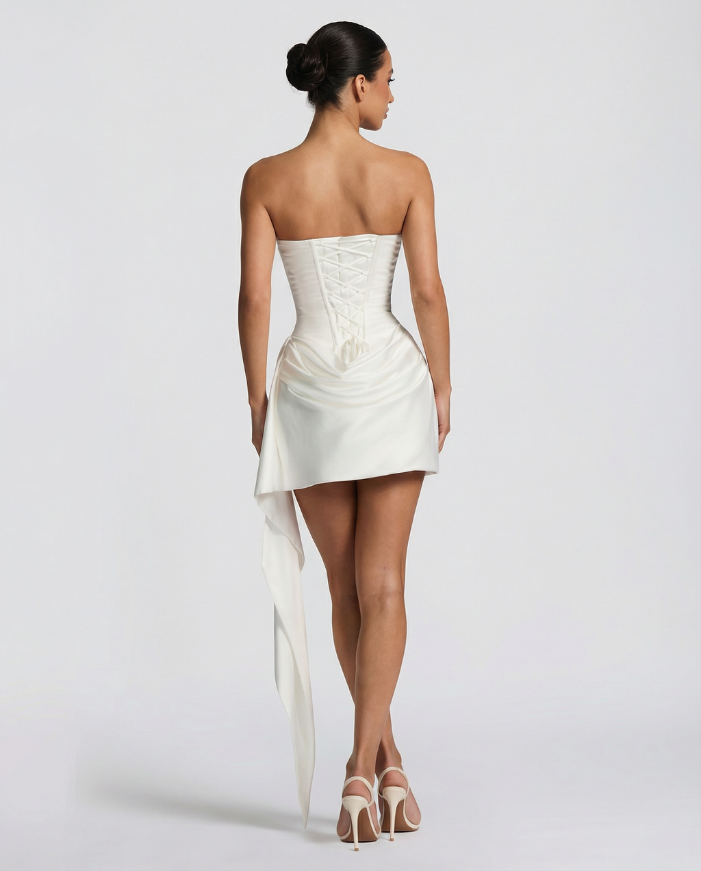 EVIE | Lace Corset Draped Skirt Mini Dress