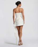 EVIE | Lace Corset Draped Skirt Mini Dress