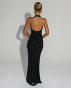 EVIE | Sequin Halter Neck Bodycon Maxi Dress